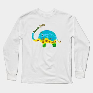 EARTH Day Celebration Elephant Long Sleeve T-Shirt